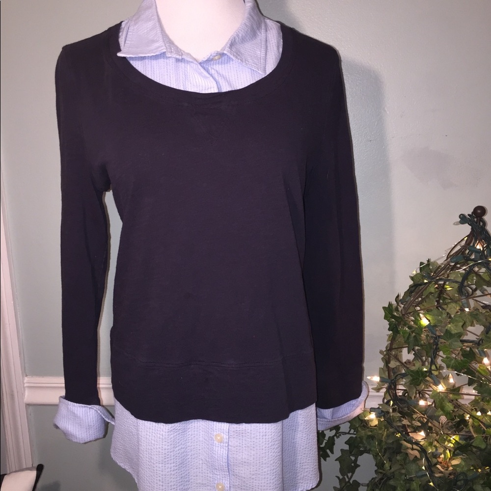 Tommy Hilfiger Black Long Sleeve Layered-Look Tunic